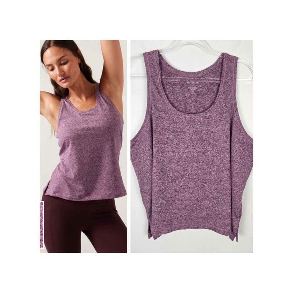 Athleta Uptempo II Tank Elevate Stretch Purple Pinot Plum Heather Size 1X